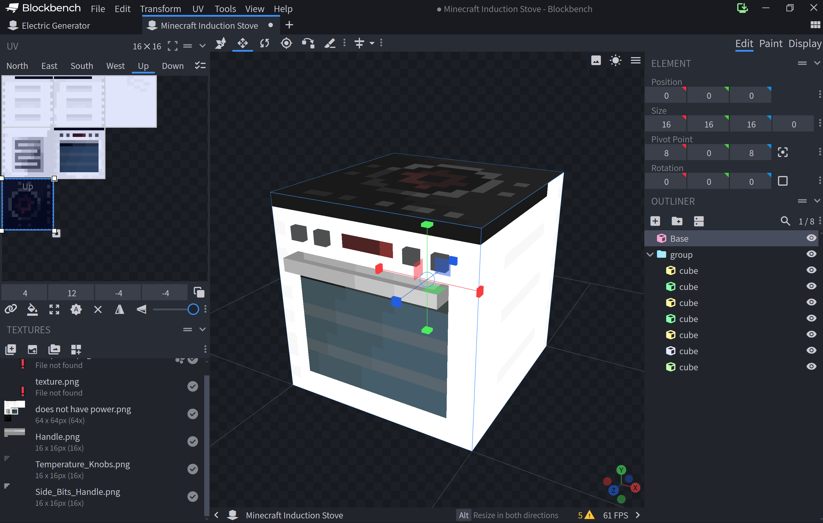 Screenshot of a blockbench model